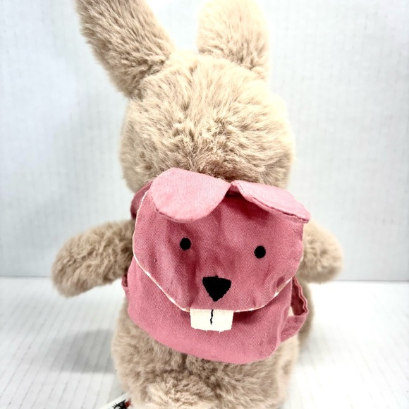 Jellycat Pink Backpack Tan Bunny Plush Stuffed Animal 12" Soft - Picture 3 of 6